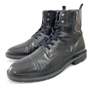 Unlisted by Kenneth Cole Mens Black Combat Boots Lace Up Side Zip Size 12 M